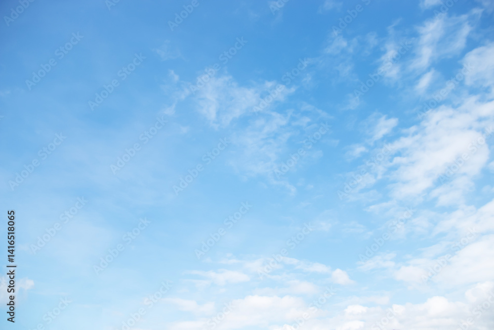 Canvas Prints blue sky background and white clouds soft focus, space in the middle, horizontal shape.