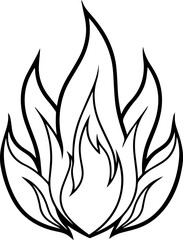fire and flames outline vector illustration line art