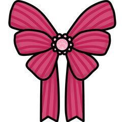 Elegant and lovely pink bow, light pink bow, cute pink bow, pink bow clip art.