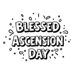 Fototapeta premium Bold, stylized graphic of Blessed Ascension Day perfect for religious or holiday-themed advertising, editorial, or social media posts.