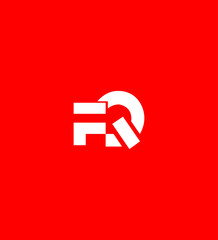Abstract Red and White FQ Logo Design, Modern, Minimalist, Simple