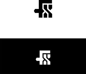 Abstract Black and White FX Logo Design, Monochrome Branding