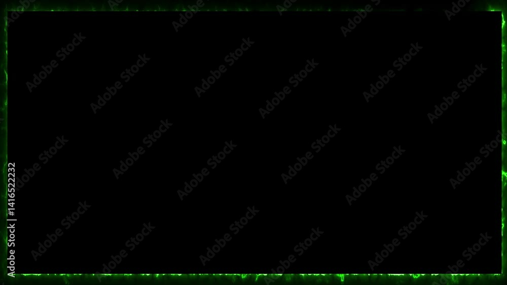 Aufkleber bright neon green effect rectangle frame loop background. animation of glowing neon rectangles abstr