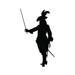 Musketeer Silhouette Vector.