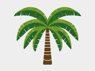vibrant illustration of tropical palm tree fronds with textured green accents on light background