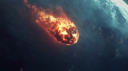 Fiery Comet Approaching Earth: A Cosmic Spectacle