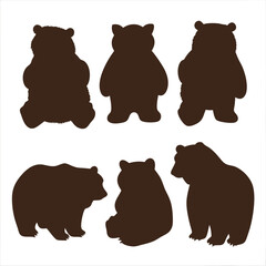 Minimalistic Bear Silhouette Set. © tajimpranto