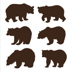 Minimalistic Bear Silhouette Set. © tajimpranto