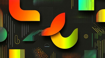 Obraz premium Vibrant multicolored abstract shapes background design