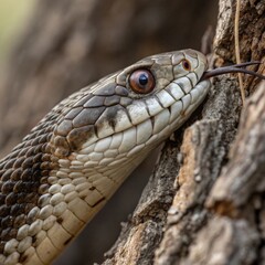 Fototapeta premium Camouflaged Snake on Forest Tree