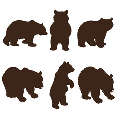 Minimalistic Bear Silhouette Set. © tajimpranto