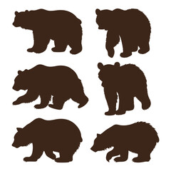 Minimalistic Bear Silhouette Set. © tajimpranto