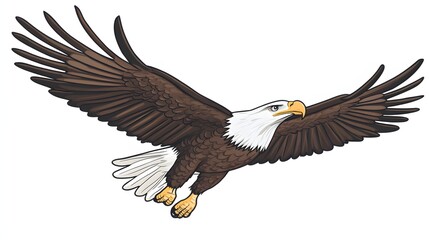 Naklejka premium Majestic Bald Eagle in Flight