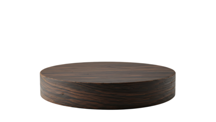 Round wooden platform isolated on transparent background