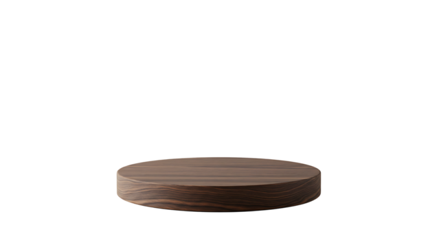 Round wooden platform isolated on transparent background