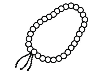 Obraz premium Tasbeeh prayer beads line art vector icon isolated on white background