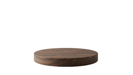 Round wooden platform isolated on transparent background