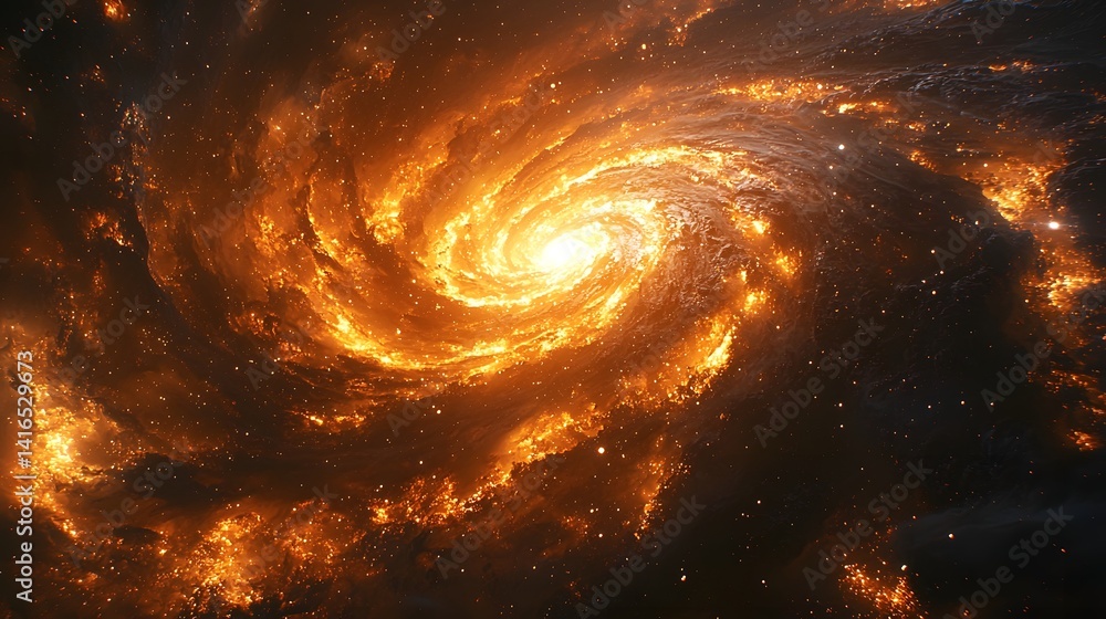 Wall mural mesmerizing galactic swirl of luminous stars and cosmic energy