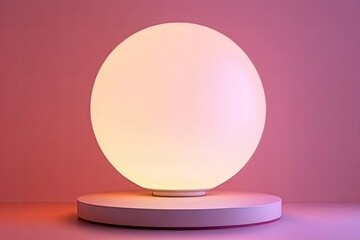 Modern sphere lamp on a pedestal
