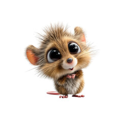 Adorable Cartoon Mouse with Big Eyes - Cute Rodent Illustration