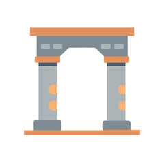 Ancient Archway Structure Icon Representing Historical Architecture and Cultural Heritage