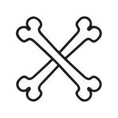 Naklejka premium Crossed Bones Fossil Icon Representing Paleontological Discovery and Ancient Specimens