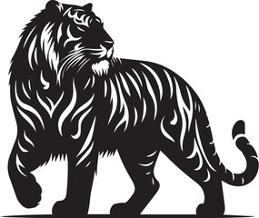 Obraz premium silhouette tiger illustration