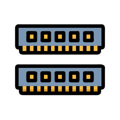 Dual RAM Memory Modules Icon Representing High-Performance Memory and System Upgrade
