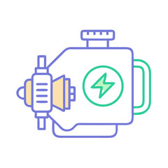 Obraz premium Electric Engine Icon Representing Hybrid Powertrain and Sustainable Automotive Technology