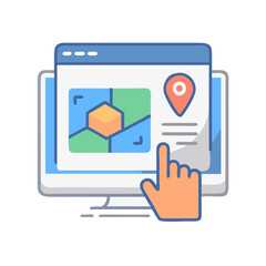 Interactive Virtual Guide Screen Icon Representing Digital Assistance and User Navigation