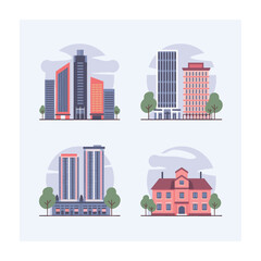 Obraz premium Building icon vector. apartment illustration sign collection