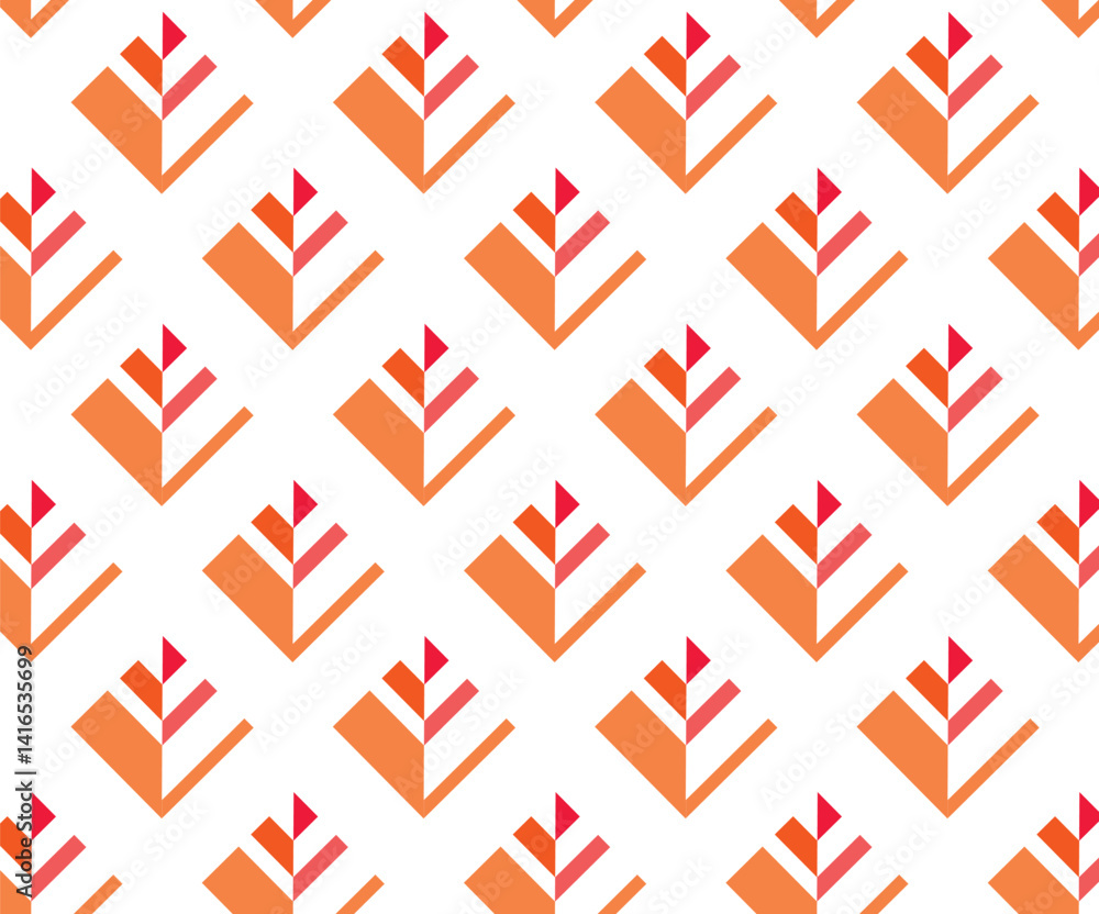 Poster geometric vector design featuring a seamless red and white pattern with hearts, offering a stylish a
