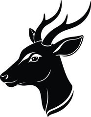 Deer Head decorative silhouette vector illustration, Deer Head premium quality vector logo icon design