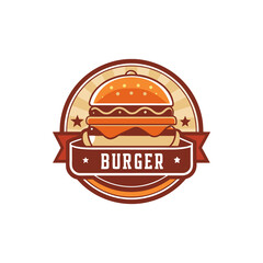 Vintage Burger Logo for Food Truck Branding on Transparent Background  