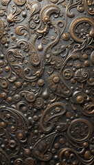 Metal background. Pattern for wallpapers, covers, wall decorations. Oil paint