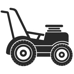 Lawn Mower icon vector silhouette illustration isolated on white background