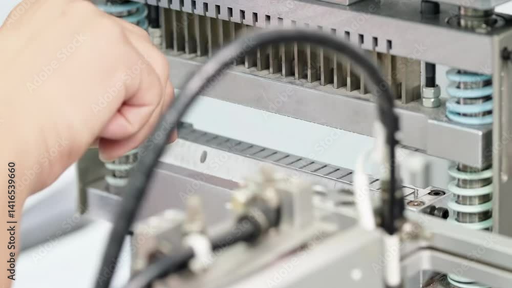 Aufkleber plant factory environment assembling electronic components on an automated production line in a mode