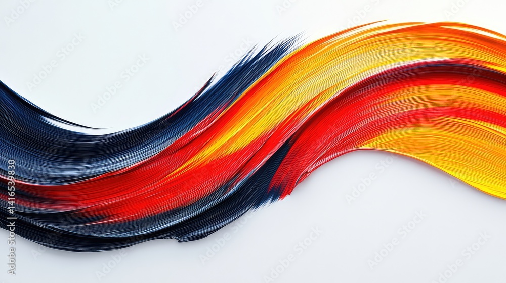 Poster fluid paint streaks of varying colors blending on a smooth white surface, symbolizing creativity and