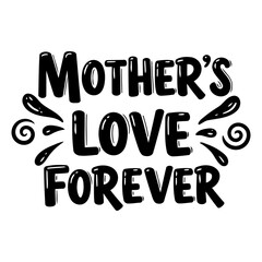 Naklejka premium Black and white Mother's Day graphic design featuring stylized text for use in marketing materials, posters, or social media posts. Ideal for Mother's Day.