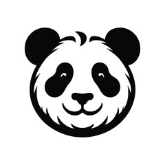 a panda bear head is shown in a simple style