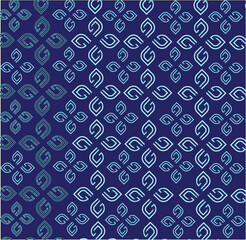 Abstract blue circles and dots form a seamless pattern