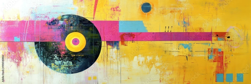 Poster abstract expressionism visual symphony with bold geometric shapes and textures