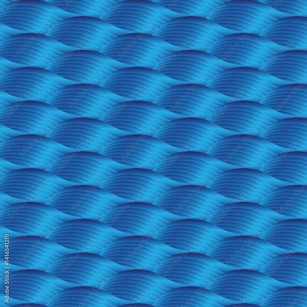 Poster a bright blue backdrop features flowing lines and a wave pattern, creating a textured illustration o