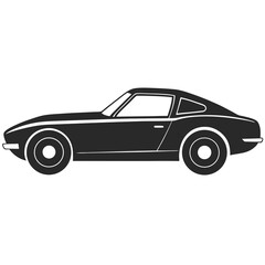 Fototapeta premium vintage sports car vector silhouette illustration isolated on white background