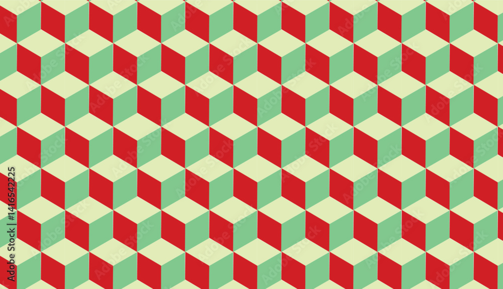 Poster seamless geometric vector pattern design showcases colorful mosaic shapes like triangles and squares