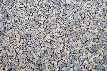 background of small gravel and crushed stone for construction, landscape design and other