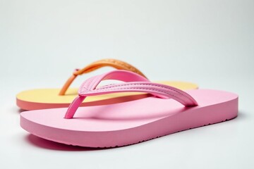 Close-up of a stylish flip-flop, bright white background , comfort, clean, isolated