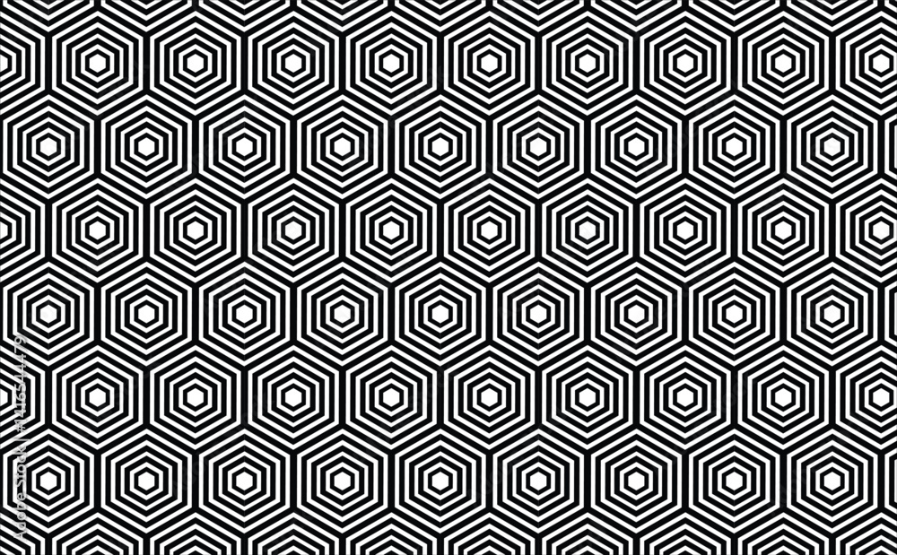 Poster retro black and white vector seamless pattern design with geometric spirals and swirl elements for f