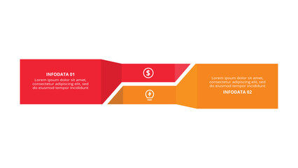 Workflow concept for infographic with 2 steps, options, parts or processes. Business data visualization.