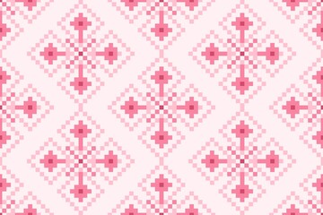 Seamless pixel pink pattern illustration 